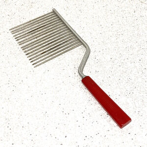 Vintage Red Bakelite Handle Cake Breaker / Cutter / Pastry Fork Kitchen Utensil